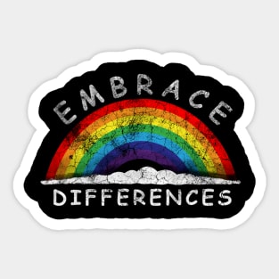 Embrace Differences Rainbow Sticker